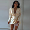 Women's White Floral Print Wide-strap Cami Dress With Waistband Satin Bodycon Mini Dresses Lady Elegant Party Robes