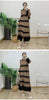Lace Patchwork Pleated Dress For Women Lapel Long Flare Sleeves Color Block Elegant Party Clothing 32A431
