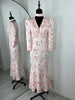 Elegant Printed V-Neck Long Dress Female High Waist Bandage Slim Contrast Party Dress Evening Women's Lace-Up Maxi Dress