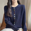 Autumn Winter Round Collar Loose Women's Knitting Cardigan Sweater Coat Sweater Temperament Korean Version Ladies Top