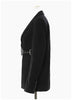 Deconstruction Irregular PU Leather Spliced Blazer Women's Lapel Loose Strap Suit Jacket Autumn