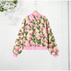 3D Flower Bomber Jackets Women Loose Zipper Full Sleeve Female Coats Baseball Jackets Spring High Street Outwear