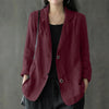 Elegant Solid Blazer Women Autumn Overcoats Casual Long Sleeve Single Button Coats Female Lapel Outwears Oversized