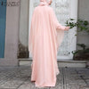 Women Chiffon Abaya Eid Mubarek Muslim Dresses Robe Long Sleeve Hijab Vestidos Abayas For Women Isamic Clothing