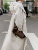 Convertible Collar Oversized Maxi Trench Coat Women Snap Buttons Dolman Sleeve Patch Pockets Outerwear Ladies Trench Jacket