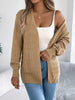 Solid Color Hollow Lantern Long Sleeve Sweater for Women Casual Cardigan Sweaters Autumn Winter Mid-length Jacket Tops