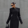 Elegant Shawl Collar Lace Up Long Woolen Coat Women Full Sleeve Belt Lapel Thick Overcoat Autumn Winter Lady Chic Outwear