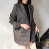 Spring Autumn Style Korean Casual Western-style Clothes Vintage Plaid Cotton Lapel Lesson Slims Women's Blazer Coat