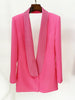 Designer Long Blazer Women's Stylish Backless Diamonds Beaded Shawl Collar Long Blazer