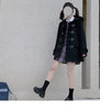 Ladies Coats Autumn/Winter Thickened Warm Solid Hooded Single Row Cow Horn Button Academy Style Woolen Coat Women's Clothing