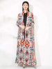 Niche Printed Windbreaker Women's Loose Oversized Long Sleeved Pleated Trench Cardigan Long Coat 2DB2481