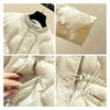 Winter Women Parkas Down Cotton Overcoat Female Casual Thick Warm Windproof Waist Padded Cotton Outwear Coat Female