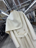 Elegant Big Scarf Collar Double Breasted Wool Coat Women Loose Korean Cashmere Winter Jacket