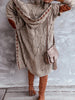 Vintage Women Oversized Hooded Long Cardigan Knitted Sweater Jumper Sweaters Knitted Plaid Casual Brown Coat Jersey Mujer Jacket