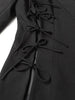 Solid Patchwork Lace Up Chic Blazer For Women Notched Collar Long Sleeve Temperament Blazers Female Style