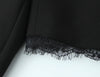 Women Lace Patchwork Black Crop Blazer Front Double-breasted Long Sleeve Suit Jacket
