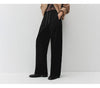 Women Pants Fleece Lined Panelled Design Loose Fit Barrel Leg Elastic Waist Minimal Style Everyday Style Winter