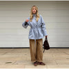 Drawstring Waist Button Women Cargo Jacket Long Sleeve Pockets Spring Casual Female Coat Street Commute Lady Outwear Tops