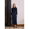 Women Autumn and Winter Crinkle Dress Knitting Patchwork Elegant Lady Maxi Dress