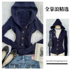 Spring Autumn Slim Jacket Women Hooded Knit Cropped Cardigan Design Sweater Warm Coat Long Sleeve Short Tops Knitted Cardigan
