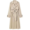 Women's Autumn Slim Trench Coats Solid Turn-Down Collar Long Sleeves Belt Decoration Double Breasted Female Coats
