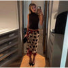 Women Chic Vacation Outfits Leopard Print Sheer Chiffon Shirt Casual Turn-down Collar Mini Dress & Detachable Scarf