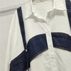 Denim Splicing Fake Two-piece Shirt Women's Jacket Autumn Loose and Thin Shirt Top