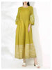 Women's Dress With Flower Ruffles Sleeves Round Neck Loose Big Size Long Dresses 2DB1142