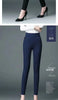 Office Lady Slim Pencil Pants Spring Autumn High Waist Elastic Pockets Solid Elegant Women Casual Straight Trousers