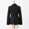 Autumn Spring Solid Lapel Blazer Jacket For Women Long Sleeve Single Breasted Suit Coats Female Street Chic Outerwear
