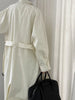 Women Coffee Brief Belted Big Size Long Trench Lapel Long Sleeve Windbreaker Tide Spring Autumn 1DJ3893
