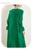 Pleated Dress Women's Round Neck Long Sleeve Casual Loose Lady Elegant Women's Dress