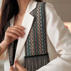 Printed Tassel Blazer Women Spliced Lapel Suit Jacket for Women Streetwear Autumn Winter Loose Casual Outerwear