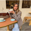 Spring Solid Stand Collar Blazer Jacket For Women Elegant Long Sleeve Suit Coats Female High Street Chic Ol Outerwear