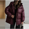 Thicken Cotton Jackets Women High Neck Long Sleeves Zipper Drawstring Warm Coats Female Winter Solid Loose Outwears
