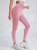 Women High Waist Seamless Yoga Pants Letter Sand Washed Hip Lifting Tight Waist Exercise Outdoor Sports Leggings