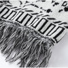 Tassels Patchwork Cardigans Women Sweater Knitted Printed Long Sleeve V-neck Colorful Thicken Sweaters Autumn Coat