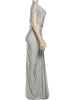 Irregular Hollow Dress Women Ruched Diagonal Collar Shorts Sleeve Waistless Slits Street Elegant Long Bodycon