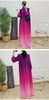 Prom Dress For Women Gradient Long Sleeves Maxi Pleated Print Dresses Spring Female Clothing 2DA3612