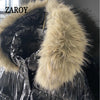 Faux Fur Hooded Cotton Puffer Jacket Women Winter Quilted Zipper Pocket Coat Y2K Retro Padded Parkas High Street Outerwear