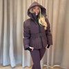 Casual Hoodie Thicken Belts Coats Women Solid Full Sleeve Stand Collar Closed Zippers Coat Female Winter Lady Outwears