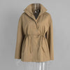 Autumn Vintage Jacket Femme Winter Street Casual Long Sleeve High Waist Cardigan Workwear Retro Coat Winter