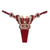 Butterfly Lace Thong for Women Low Waist G-String Transparent Mesh Panties Sexy Embroidered Briefs Adjustable Waist Culotte Femm