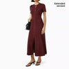French Style Knitted Long Dress round Neck Hollow out Wooden Edge Skirt Elegant Autumn Women's One Piece Dress