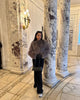 Chic Grey Fluffy Faux Fur Jacket Women Elegant O Neck Long Sleeves Cropped Coats Autumn Winter Lady High Street Outwears