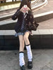 Spring JK Style School Uniform Design Woman Suit Preppy Blazer Plaid Skirt Vintage Korean Style Female Y2k 3 Piece Sets Outfits