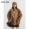 Women Faux Leather Coat Single Breasted Loose Casual Motorcycle Suit Suede Fur Jacket Female Top Autumn Winter