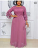 L-3XL African Dresses for Women Spring Autumn African Women Three Quarter Sleeve Polyester Solid Color Long Dress Maxi Dress