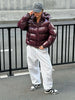 Chic Soild Cropped Quilted Jacket With Hood For Women Casual Zipper Pocket Oversized Warm Coat Lady Winter Street Outerwear