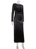 Swinging Collar Solid Evening Party Outifts Women Dresses Long Sleeve Hip Wrap Sexy Club Sheath Bodycon Female
